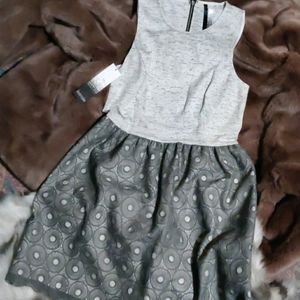 Kenzie Heather gray fit & flare sleeveless dress